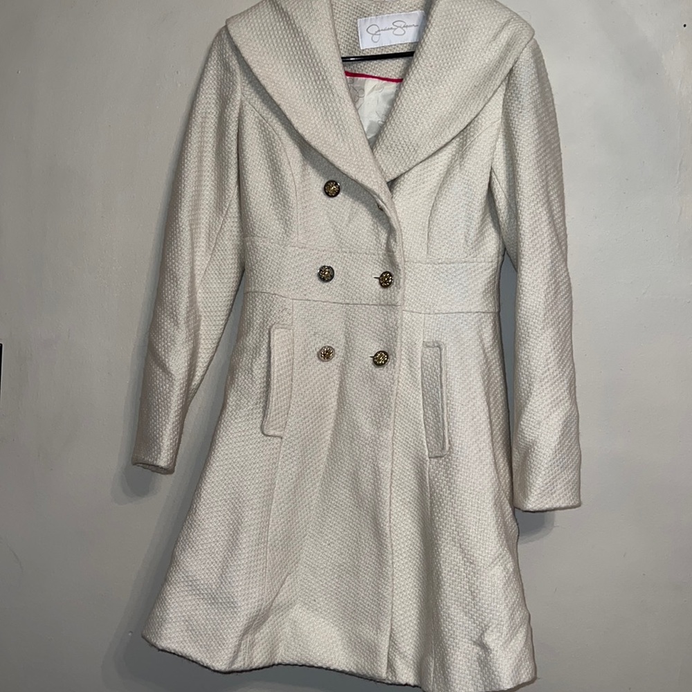 Jessica Simpson Long Flare A-line Peacoat-Small